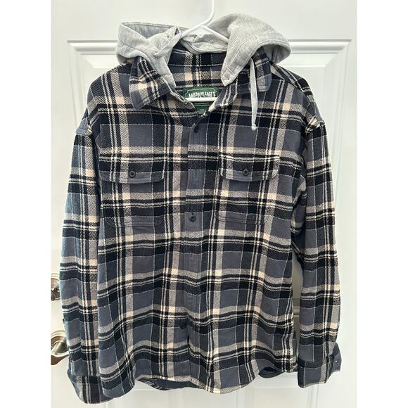 Men’s Size Medium American Eagle Hooded Flannel - Picture 1 of 3